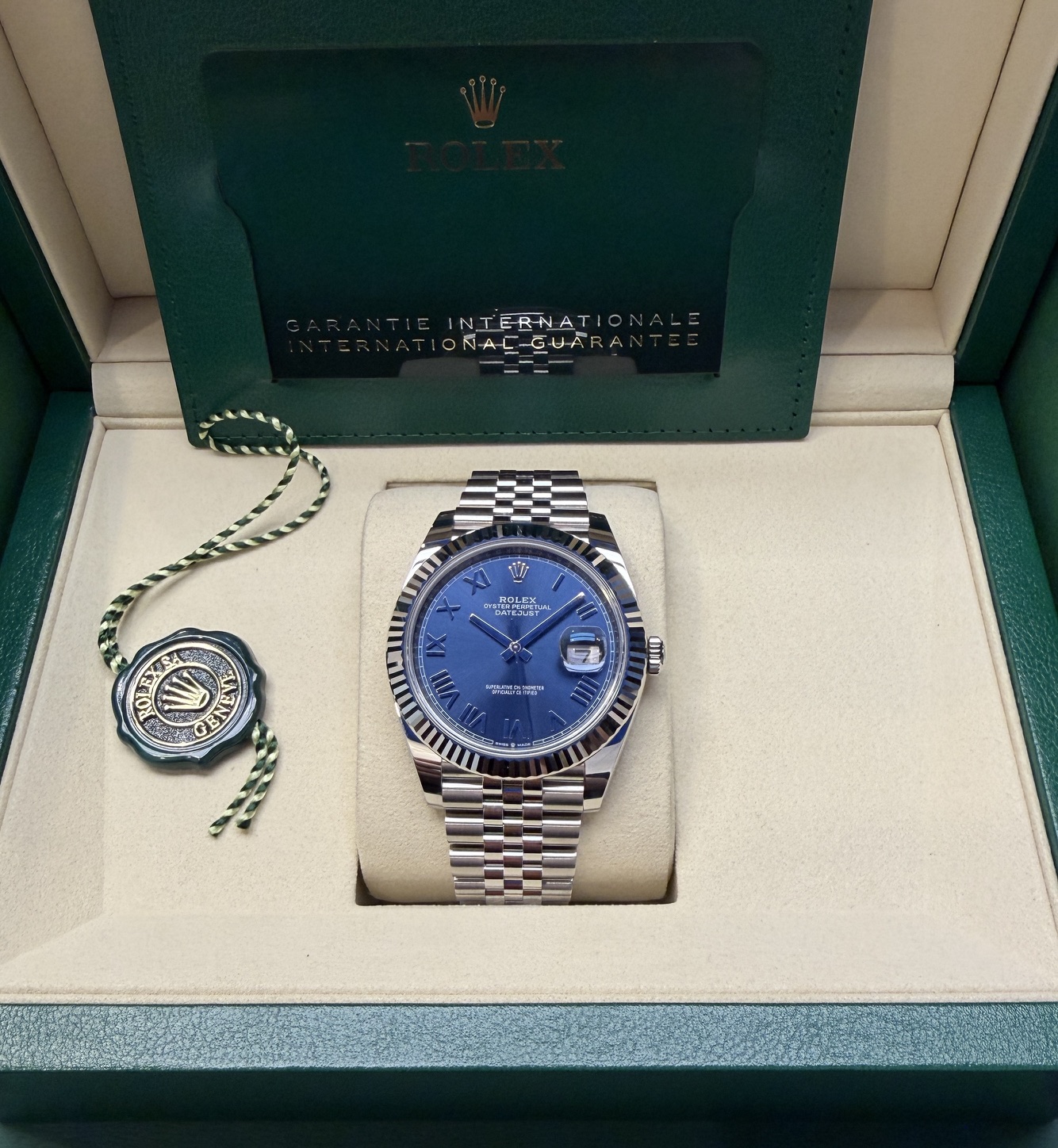 Rolex Datejust 41, 126334, BLAU RÖM., Jubilee, 2026, Neu ungetragen