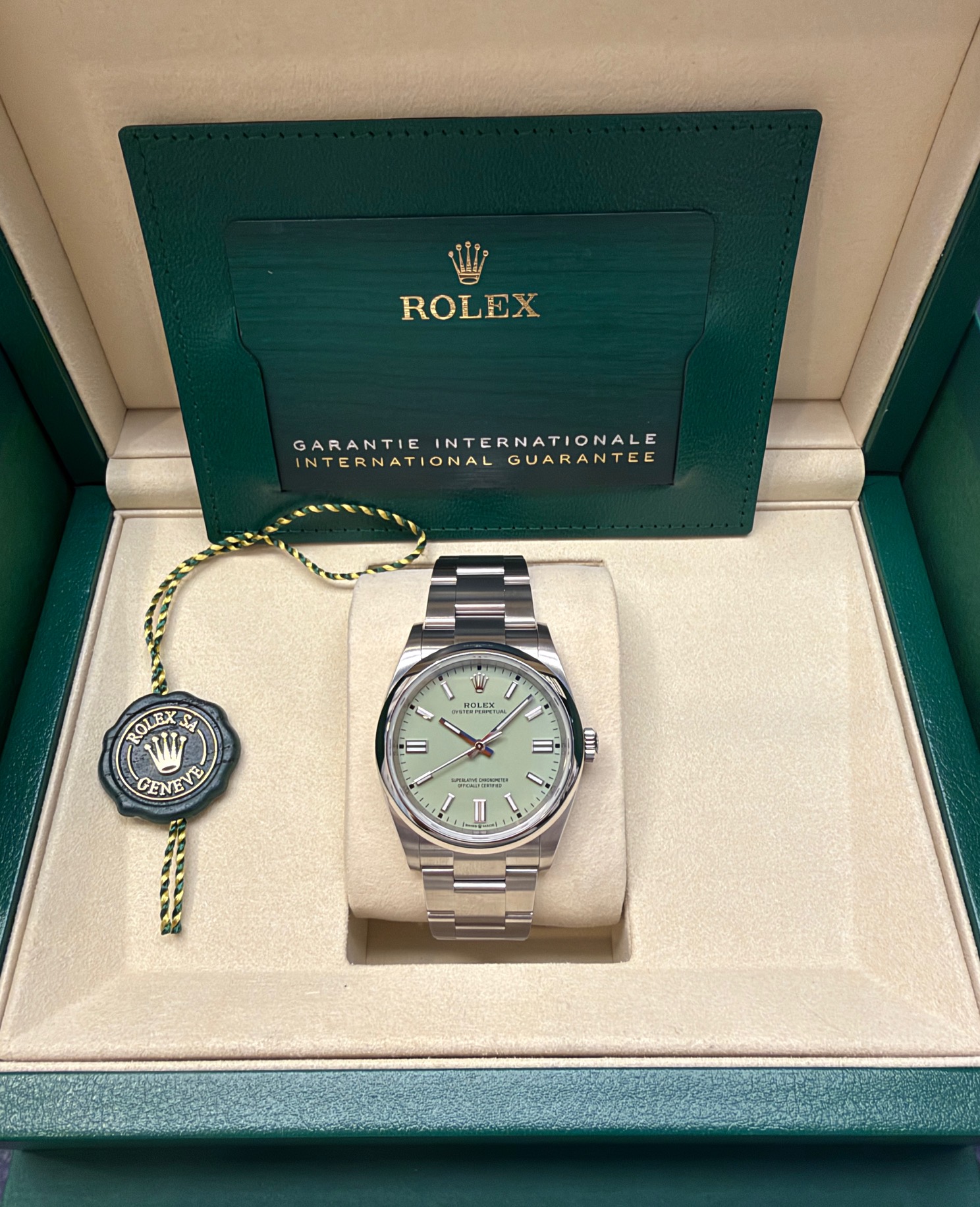 Rolex Perpetual 36, 126000,  Pistazie Index 2026, NEU , Ungetragen